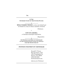 MOLLY MARIE TRINEN, on her own behalf and on behalf of a class