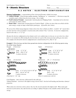 9 &bull; Atomic Structure