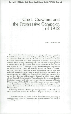 Coe I. Crawford and the Progressive Campaign of 1912
