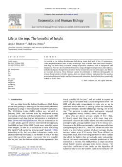 Life at the top: The benefits of height Economics and Human Biology