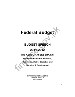 Federal Budget Speech 2011-2012