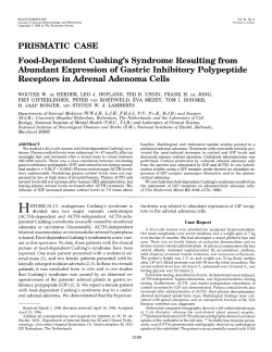 PRISMATIC CASE Food-Dependent Cushing`s Syndrome Resulting