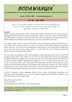 Budawangia No. 40 July 15