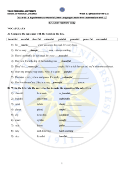 1 VOCABULARY A) Complete the sentences with