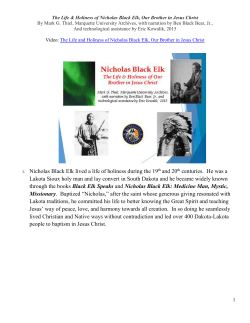 The Life and Holiness of Nicholas Black Elk