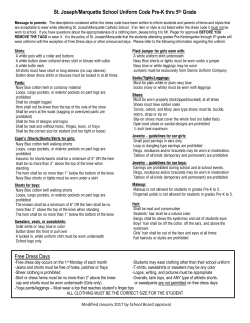 Pre-K to 5th Grade Uniform Code