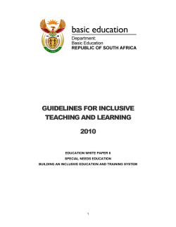 guidelines for inclusive teaching and learning 2010