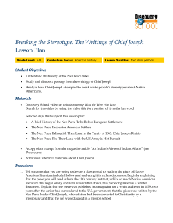 Breaking the Stereotype: The Writings of Chief Joseph