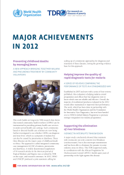 major achievements in 2012 - World Health Organization
