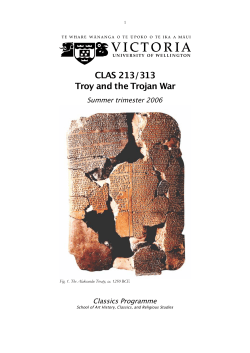CLAS 213/313 Troy and the Trojan War