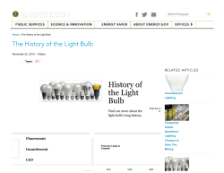 The History of the Light Bulb | Department of Energy