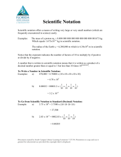 Scientific Notation - FSCJ - Library Learning Commons