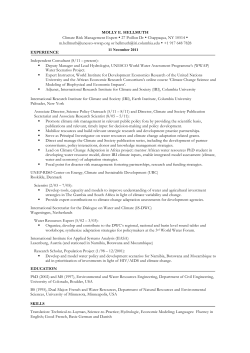 MOLLY E. HELLMUTH Climate Risk Management Expert &bull; 27