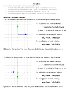 Rotation ____&deg; clockwise/anti-clockwise up / down / left / right up