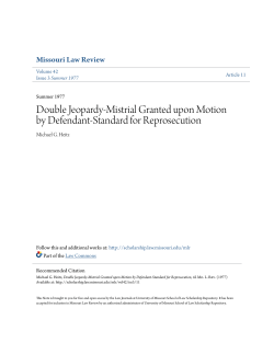 Double Jeopardy-Mistrial Granted upon Motion by Defendant