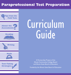 Paraprofessional Test Preparation Curriculum Guide