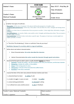 Student`s Name - Tehran International School Girls