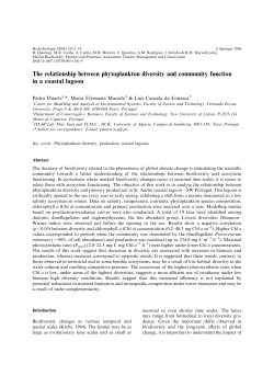 The relationship between phytoplankton diversity and community