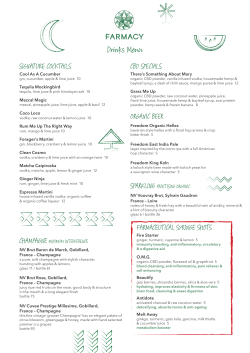 Drinks Menu - Farmacy London