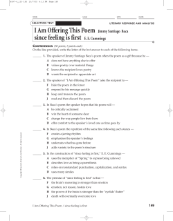 I Am Offering This Poem Jimmy Santiago Baca since feeling is first