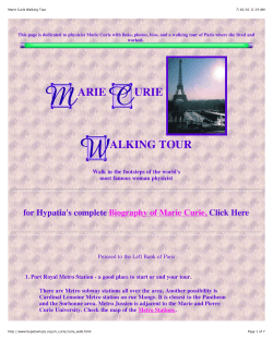 Marie Curie Walking Tour - MSU Department of Physics and