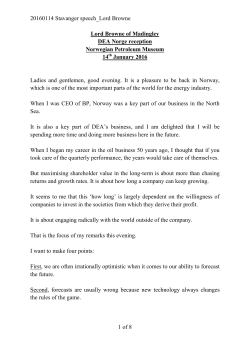 20160114 Stavanger speech_Lord Browne 1 of 8
