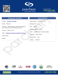 Phosphoric Acid 85% Specifications