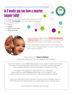 In 8 weeks you can have a smarter, happier baby!