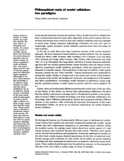 Philosophical roots of model validation