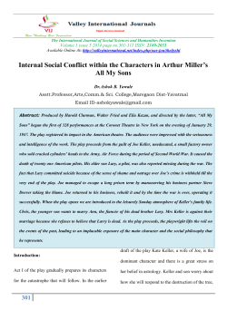 Internal Social Conflict within the Characters in Arthur Miller`s All My