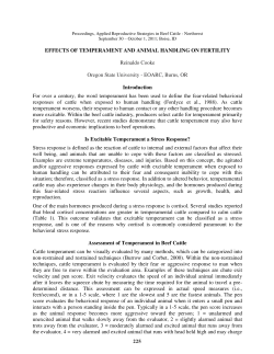 Effects of Temperament and Animal Handling on Fertility