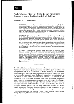 Mobility and Settlement Patterns Among the Belcher Island Eskimo
