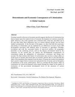 Determinants and Economic Consequences of Colonization: A