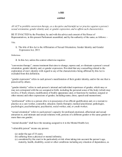 Affirmation of Sexual Orientation, Gender Identity and Gender