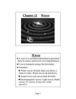 Chapter 11 Waves Waves
