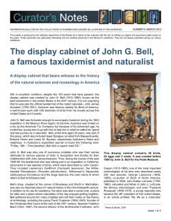 Curator`s Notes - Mus&eacute;e de la nature et des sciences de Sherbrooke