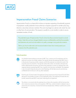 Impersonation Fraud Claims Scenarios