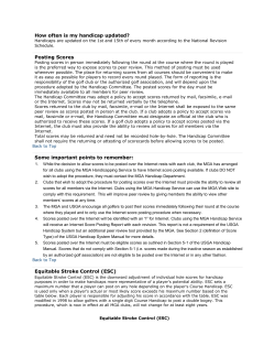 How often is my handicap updated? Posting Scores Some important