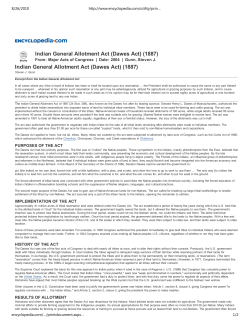 Indian General Allotment Act (Dawes Act) (1887) Indian General
