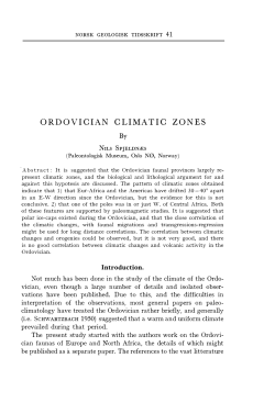 ORDOVICIAN CLIMATIC ZONES Not much has been done in the