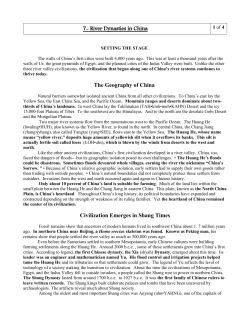 7- River Dynasties in China The Geography of China Civilization