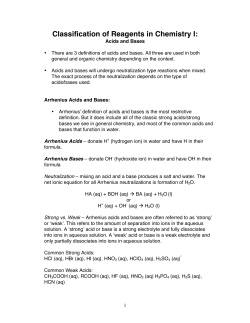 Classification of Reagents in Chemistry I
