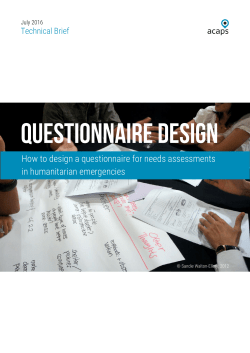 How to design a questionnaire for needs assessments in