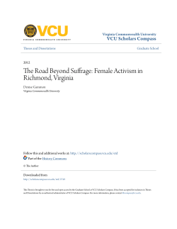 The Road Beyond Suffrage: Female Activism in Richmond, Virginia