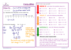 How to . . . Inequalities
