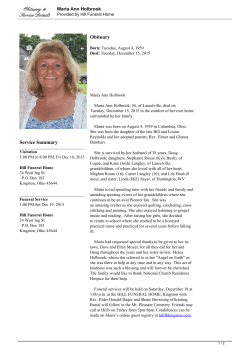 Maria Ann Holbrook Guest Book