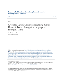Creating a Lexical Universe: Redefining Burke`s Dramatic Pentad