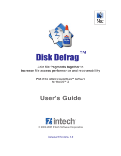 Disk Defrag Guide - Intech Software Corporation