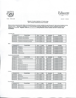 Online Credit Recovery Course - Atlantic County Vocational School