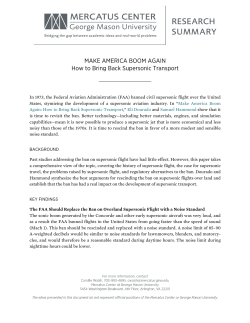 Make America Boom Again: How to Bring Back Supersonic Transport
